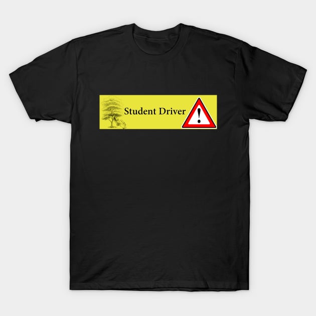 Student driver car crash funny depiction T-Shirt by etihi111@gmail.com